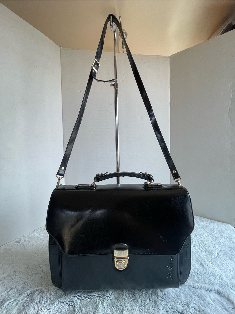 Bellerose Black Leather Briefcase